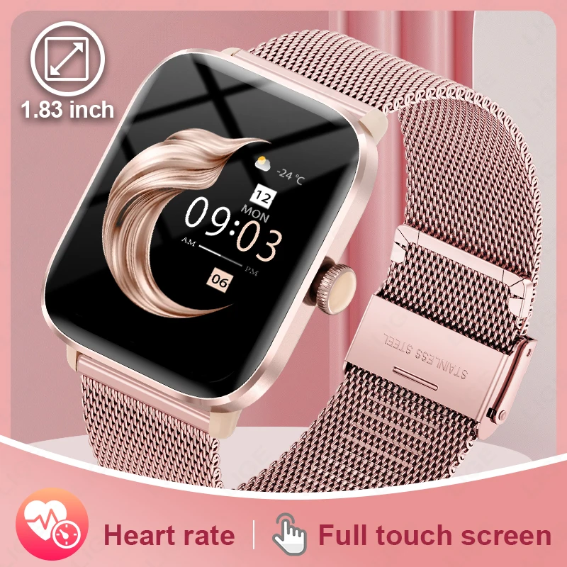 

LIGE Ladies Smart Watch 1.83”Full Touch Screen Heart Rate Bracelet Sports Fitness Tracker Men Smartwatch For Android IOS +Gift