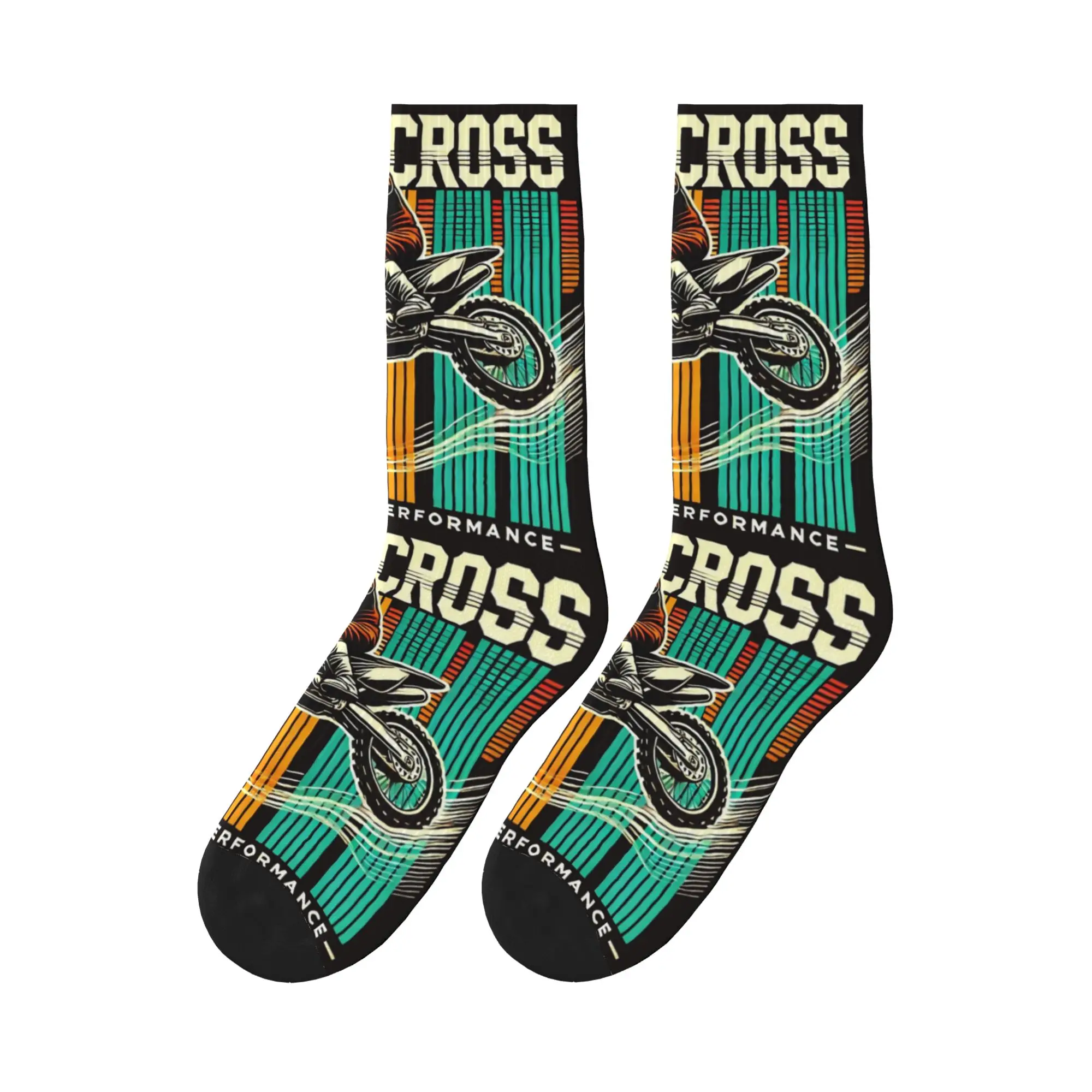 

Motocross Dirt Bike Sports Socks Sweat Absorbing Stockings All Season Long Socks for Unisex Gifts