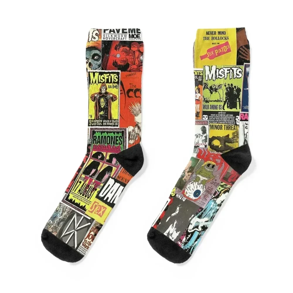 Punk Rock Collage Socks designer brand Argentina warm winter Women's Socks Men's