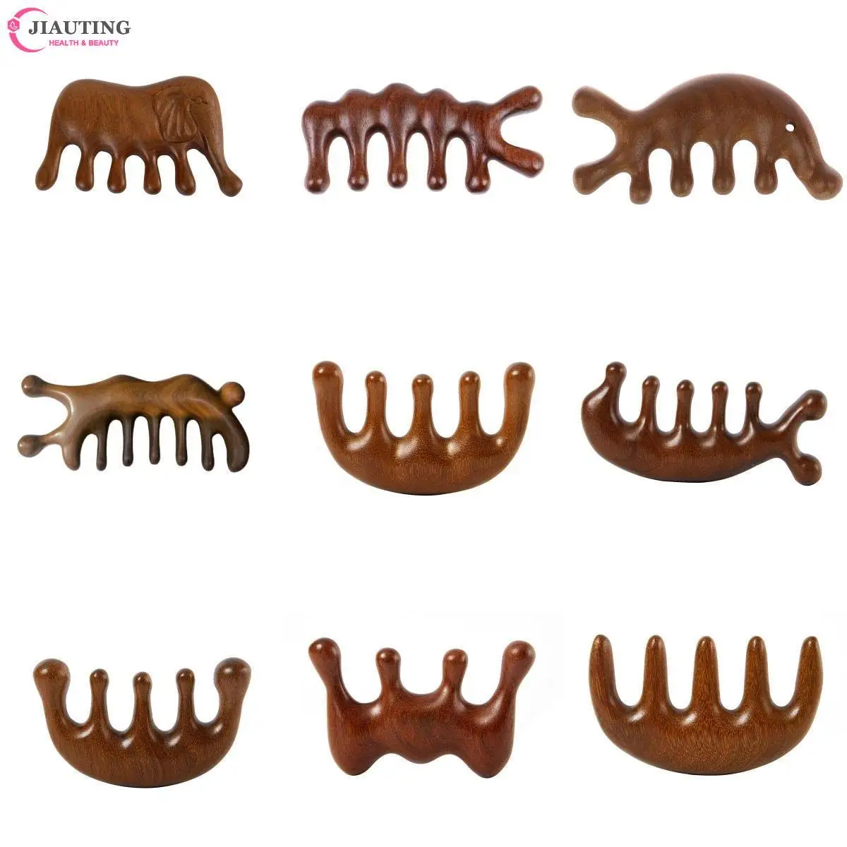 

Elephant Shaped Body Meridian Massage Comb Wood Wide Tooth Comb Acupuncture Therapy Blood Circulation Anti-static Smooth Hair