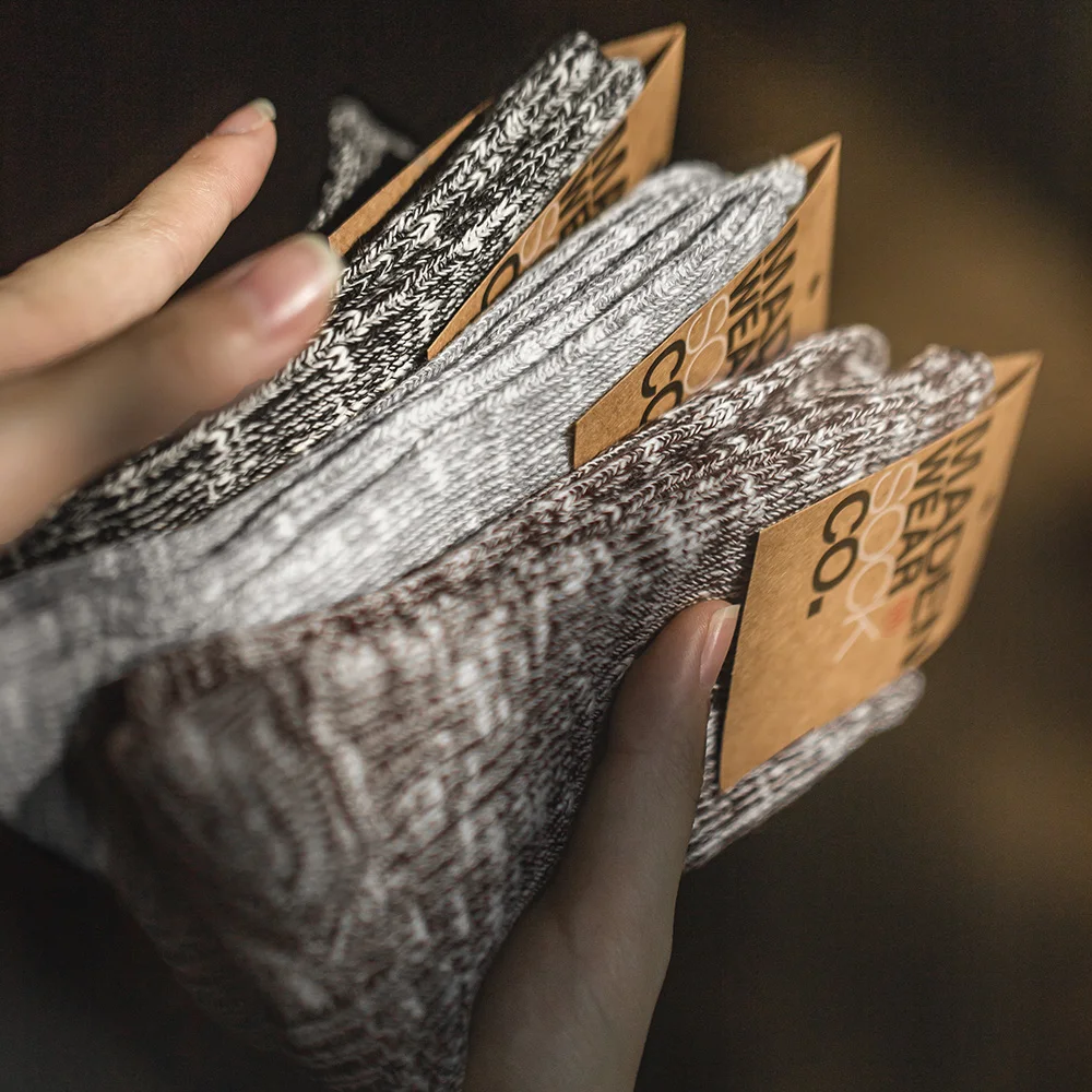 Maden Retro 1/3/6/9 Pairs Knitted Mid-calf Cotton Socks Casual Sports Sweat-absorbent Breathable Long Socks for Men and Women