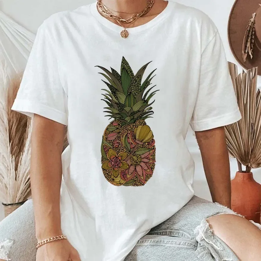 

Pineapple Graphic T-Shirts Women Cute Funny Flowers Lovers Tshirts Short Sleeve Trendy Vintage Tops Fashion Women Tee