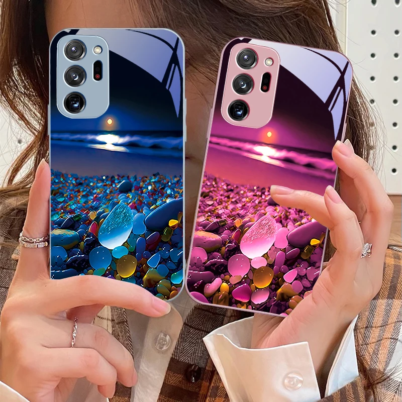 

Colorful stone seaside For Samsung M 02 12 Note 8 9 10 20 A 01 A02 A03 Core 04 A05 06 10 12 13 14 15 A16 glass Ultra phone case