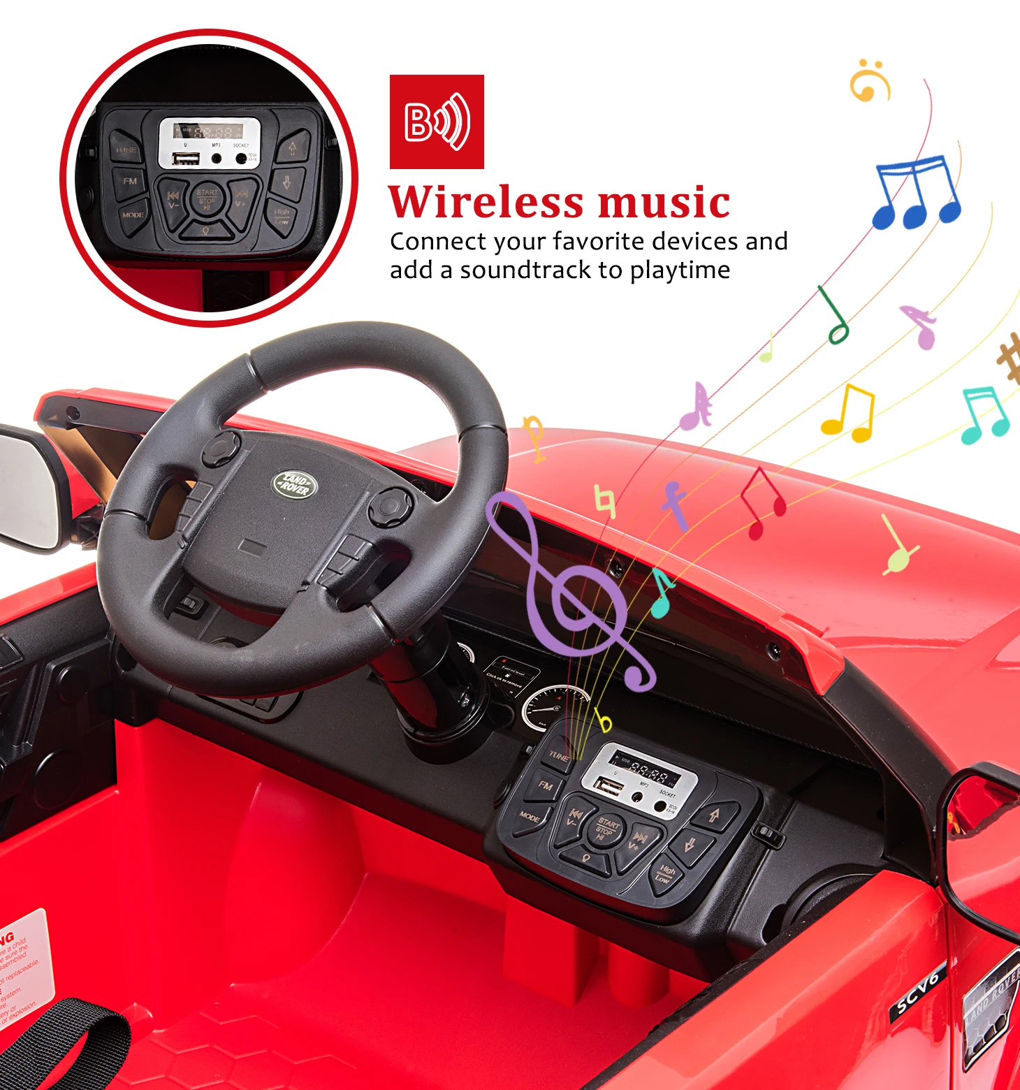 Samochodzik elektryczny dla dzieci 12V 2 w 1 z kontrolą rodziców, zawieszeniem sprężynowym, 3 prędkościami, światłami LED i odtwarzaczem muzyki dla dzieci w wieku 3-8 lat