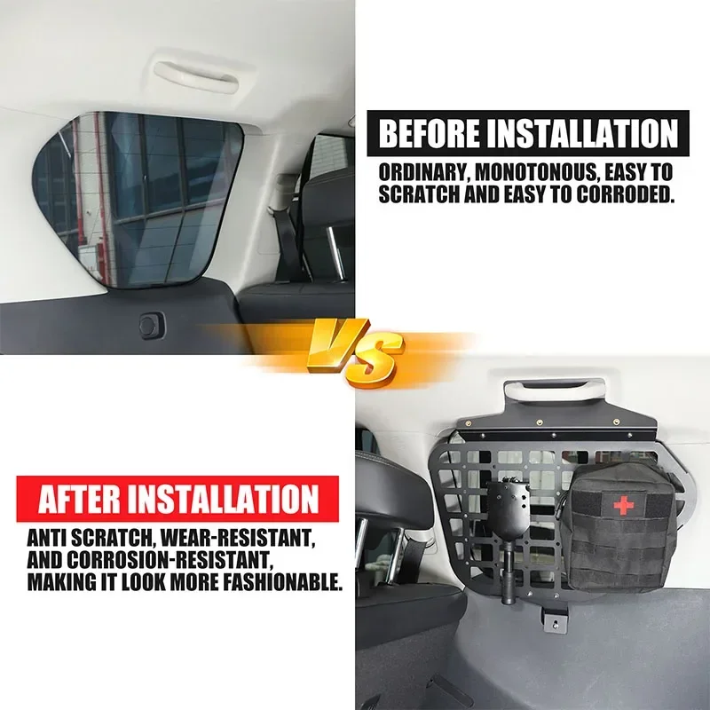 

2Pcs For Toyota Land Cruiser Prado 150 2010-2023 Car Accessories Rear Trunk Side Window Storage Racks Organizer 7-seat version