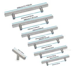 50mm bis 500mm Edelstahl Küchen tür schrank t Bar Griff Zug knopf Schrank knöpfe Möbel griff Schrank Schubladen griff