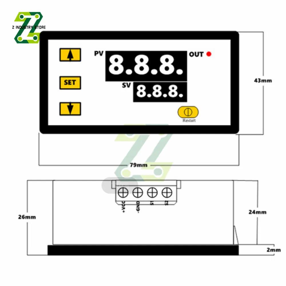 W3230 Mini Digital Temperature Controller 12V 24V 220V Thermostat Regulator Heating Cooling Control Thermoregulator With Sensor