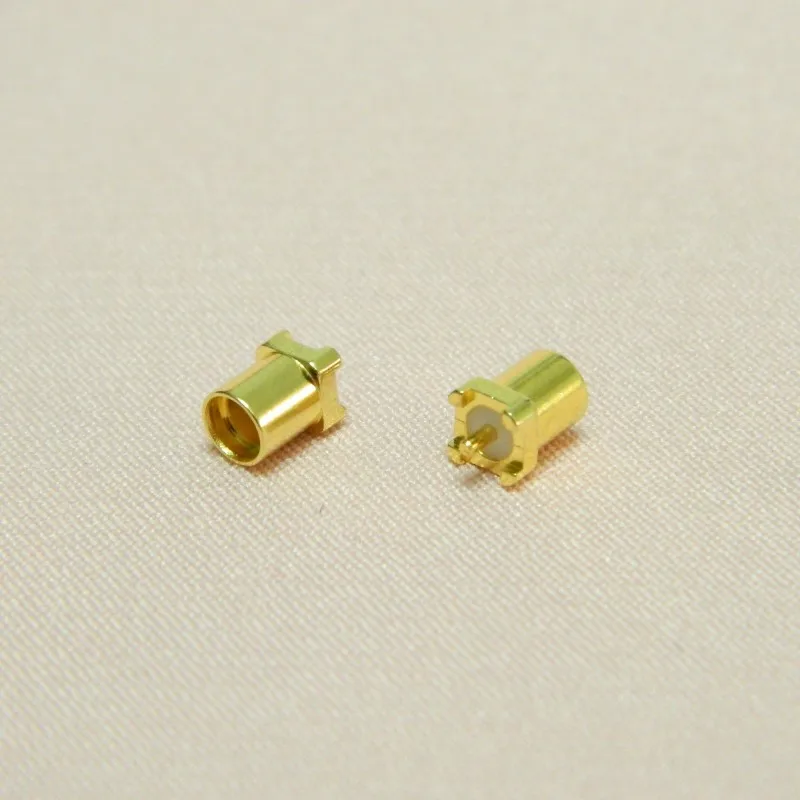 50PCS MMCX Female Beryllium Copper Jack Connector PCB Mount With Solder Straight Gold Plated Pins Connecter