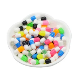 50-100pcs Half Hole Pill Capsule Resin Beads Loose Spacer Beads For Jewelry Making Resin Filling DIY Parts Craft Supplies