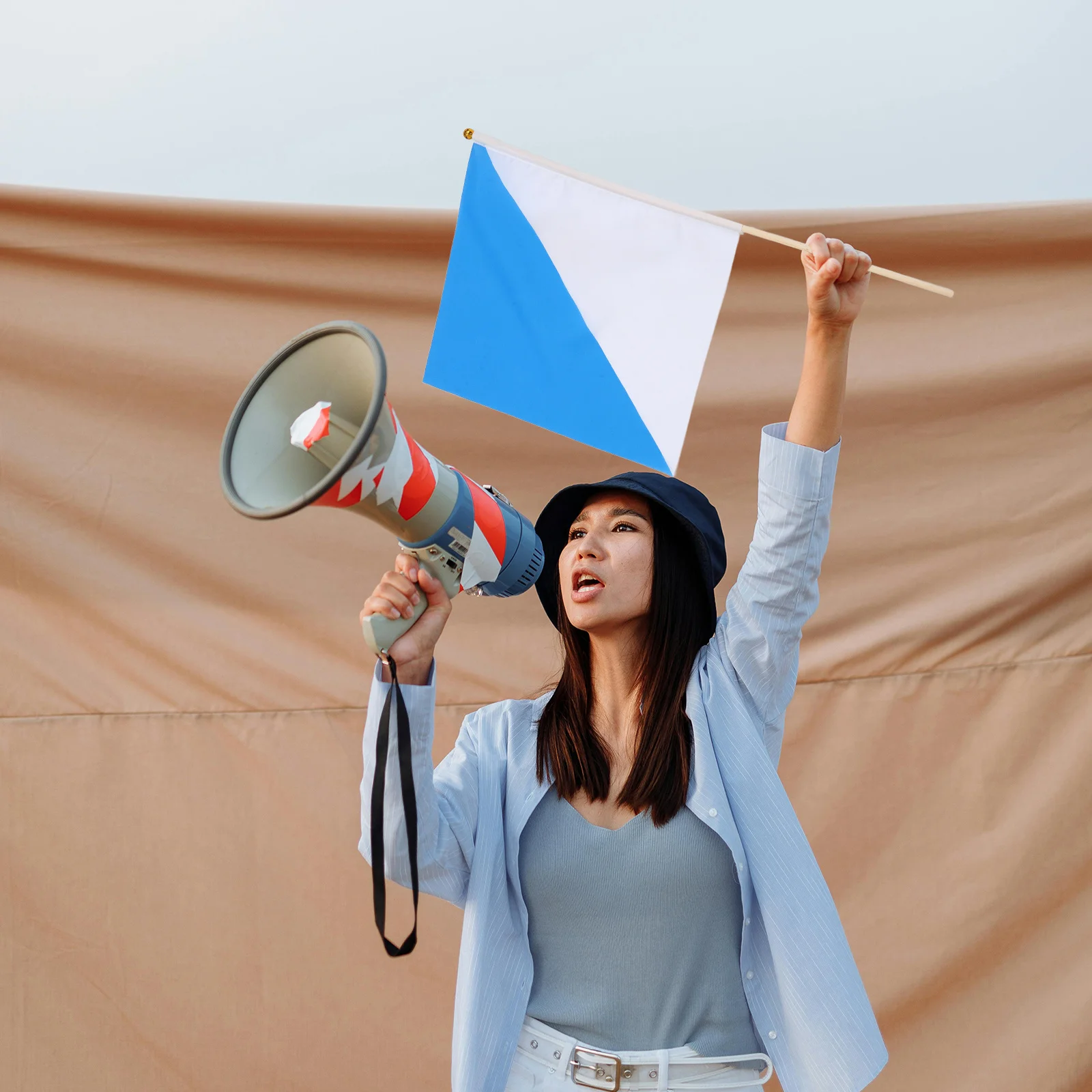 

Mini Handheld Flags Signal Hand-held Blank Small Party Polyester Cloth Baseball Pennant