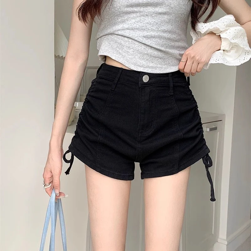

Summer Lady Chic Sexy High Waist Thin Jeans Women Fashion Solid Casual Denim Shorts Female Classic Daily Short Pants