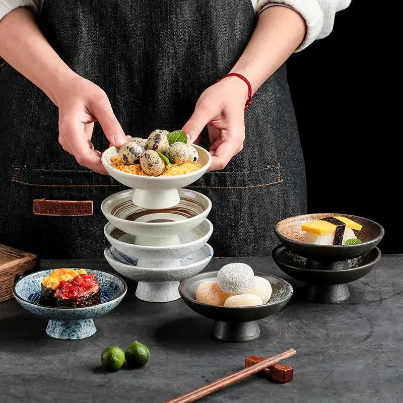 

Японская высокая тарелка для десертов и фруктов, креативный поднос для китайских сладостей и сухофруктов для чаепития