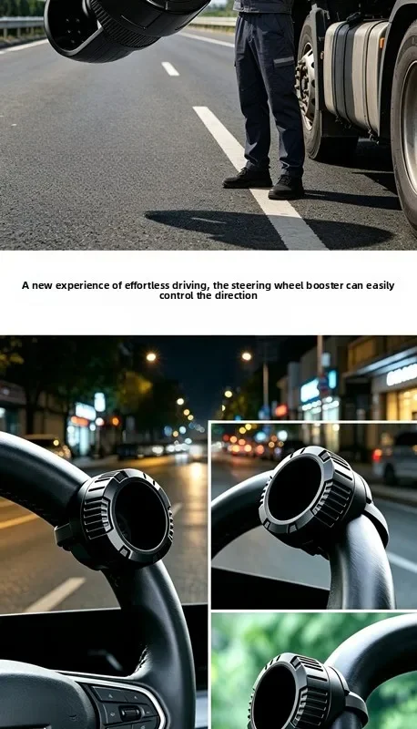 Universeller Auto-Lenkrad-Booster-Ball Kraftsparender Drehknopf mit Lagerung Lenkradgriffhalter Autozubehör – Detail 6