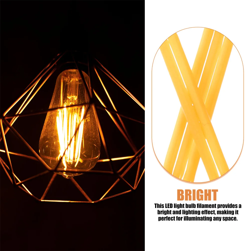 

50Pcs LED Filament Bulb Part Hard Lamp Filament 2700k Warm Light Replacement for LED Bulb Diode Light Fixture Repair Supply