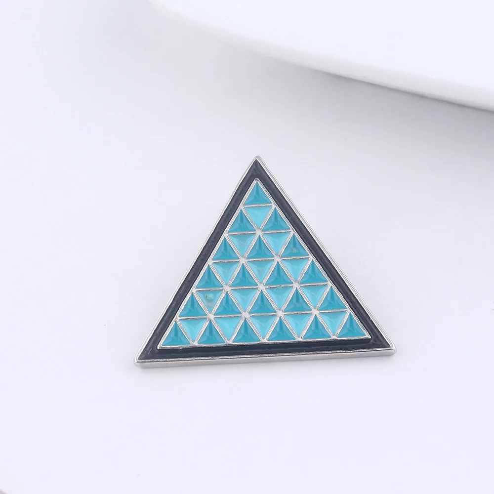 Moive Detroit Become Human Badge Brooch Blue Triangle Enamel Pins For Women Men Lapel Pin Jeans Shirt Jewelry