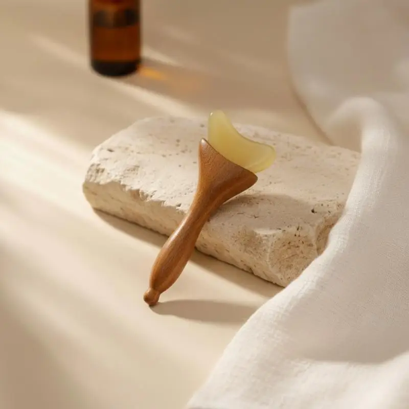 Sandalwood Face Eye Massage Stick Portable Lifting Tightening Gua Sha Tool 1Pc for Travel Daily Beauty Care