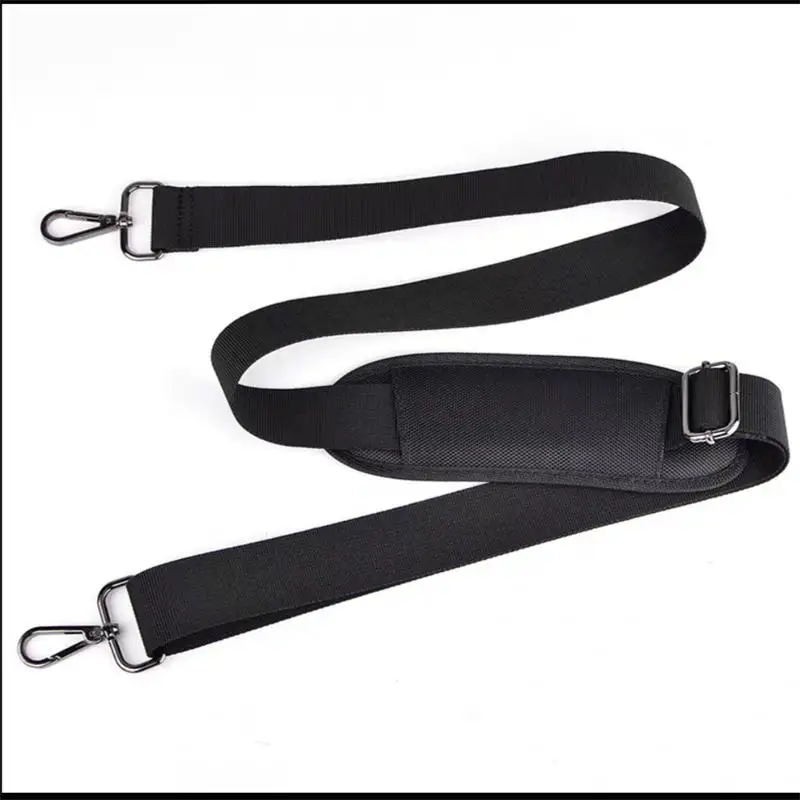 สายคล้องกระเป๋าคอมพิวเตอร์ไนลอนสําหรับกระเป๋าถือผู้ชายกระเป๋าเอกสารกระเป๋าสะพายข้างเข็มขัดปรับสายยาวสีดํา