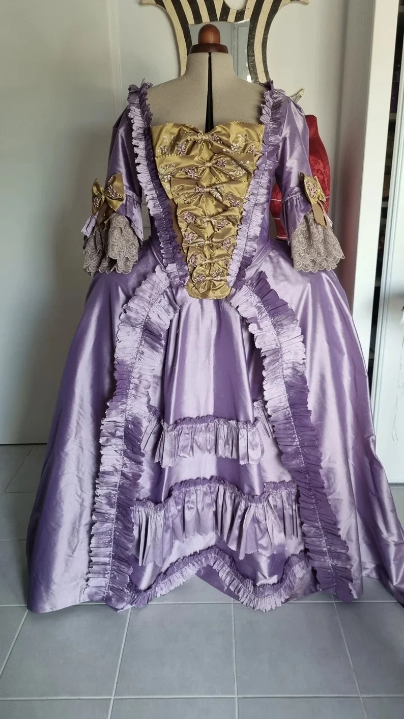 

18th Century Rococo Baroque Dress Victorian Queen Marie Antoinette Ball Gown Medieval Masquerade Costume robe la francaise