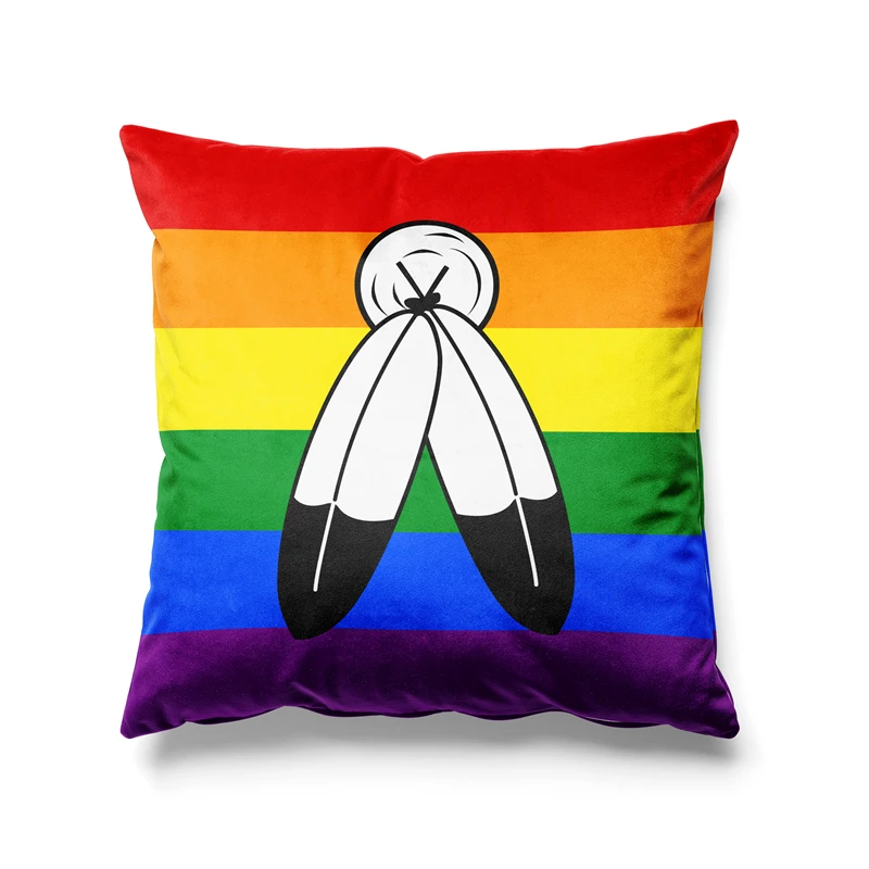 

Aertemisi 18'' x 18'' Two Spirit Flag Pride Rainbow LGBT Square Throw Pillow Cushion Covers Cases Pillowcases 45cm x 45cm