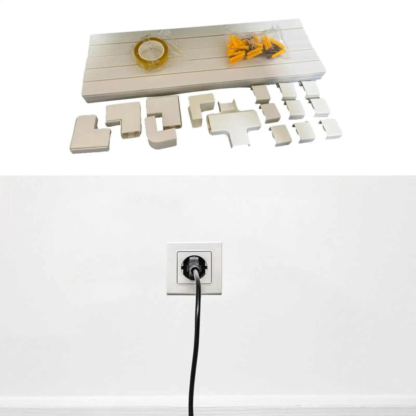 Cord Hiders Set Paintable Cable Management Kit for Table Commercial Places