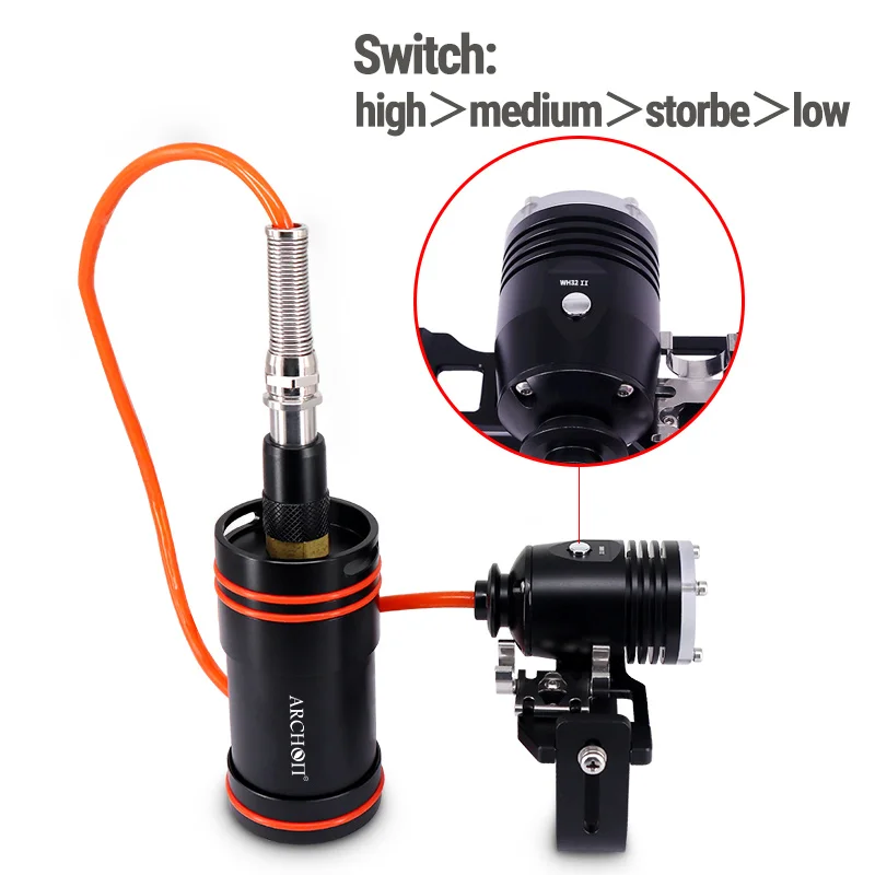 DH26 II Scuba diving lights Max 72h Robot dive lighting flashlight Underwater 100m Dive lighting torch Hunting Sea fishing lamp