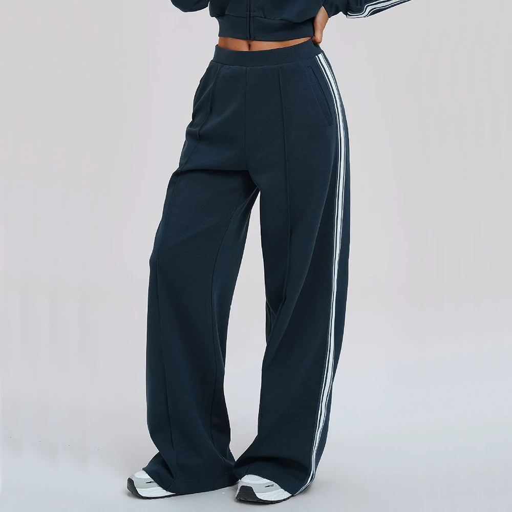 

Winter Contrasting Sports Sweatpants Loose High Waisted Yoga Pants Women's Comfortable Pocket Pants Outdoor Cycling Sports Pants