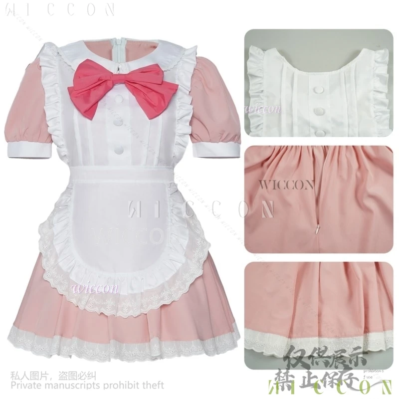 อะนิเมะ Puella Magi Madoka คอสเพลย์เครื่องแต่งกายสีชมพูชุดแม่บ้าน Lolita วิกผมผู้หญิงสาว Kawaii ฮาโลวีนคริสต์มาสชุด