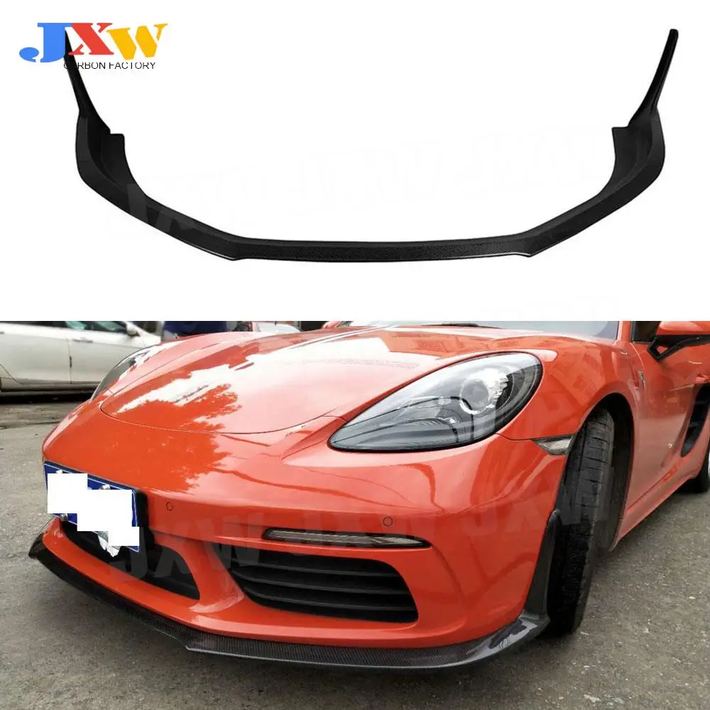 

Carbon Fiber Front Bumper Lip Chin Spoiler fit for Porsche 718 Cayman Boxster Base S Coupe 2017 2018 Car Styling