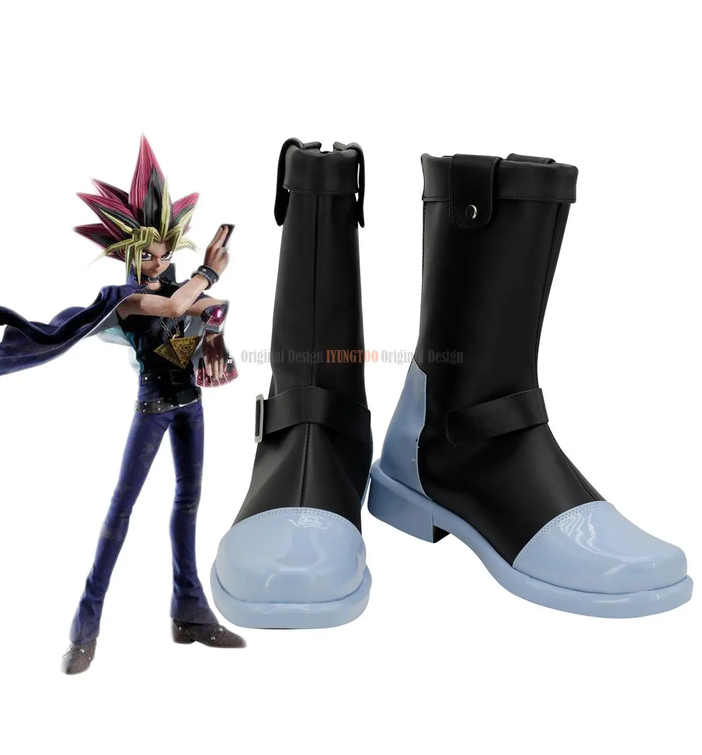 

Duel Monsters Yugi Muto Mutou Cosplay Boots Black Shoes Custom Made