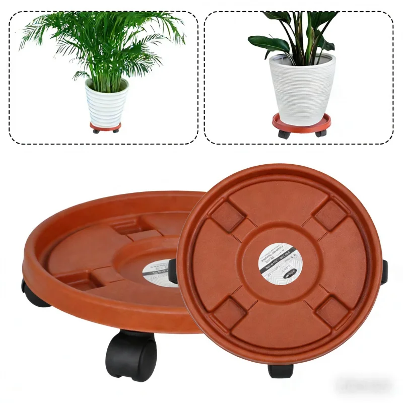 

Передвижная подставка для цветочных горшков с универсальными колесами, прочная основа для комнатных и уличных растений на балконе, для суккулентов, с роликами