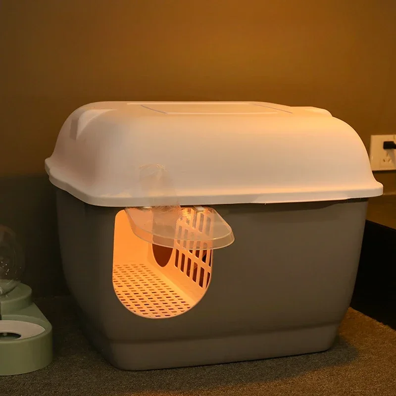 Enclosed Cat Sandbox Corridor Design Open Cover for Easy Cleaning Separation Feature Hygienic Cat Toilet Solution New Arrivals