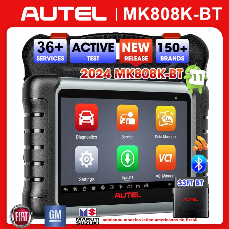 

Autel MaxiCOM MK808K-BT MK808K BT Bluetooth OBD2 сканер такой же, как MK808BT Pro добавил бразильские латиноамериканские модели Fiat Бразилия, GM