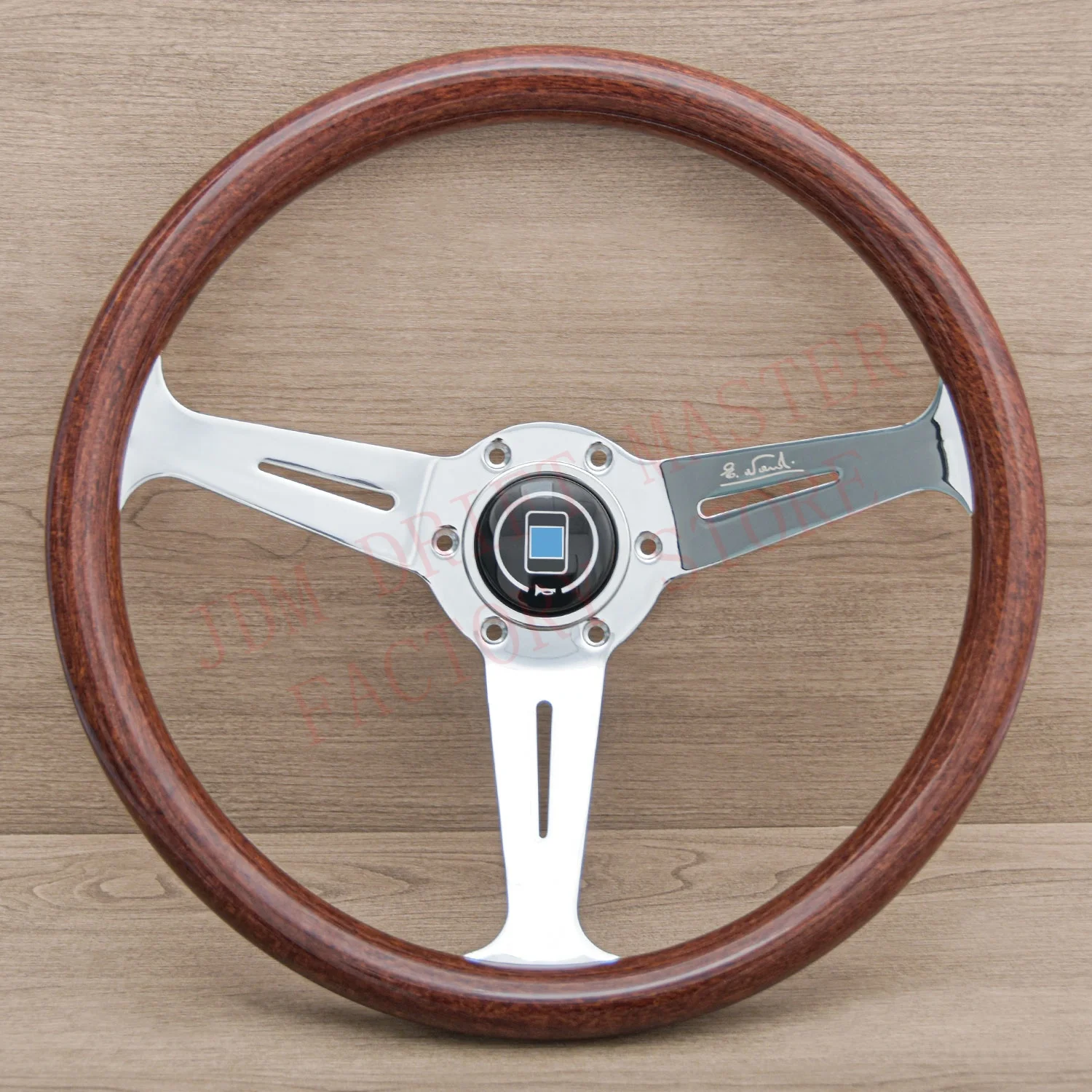 14inch Drift Vintage Wood Nardi Steering Wheel Chrome Sim Racing Nardi Steering Wheel Volante