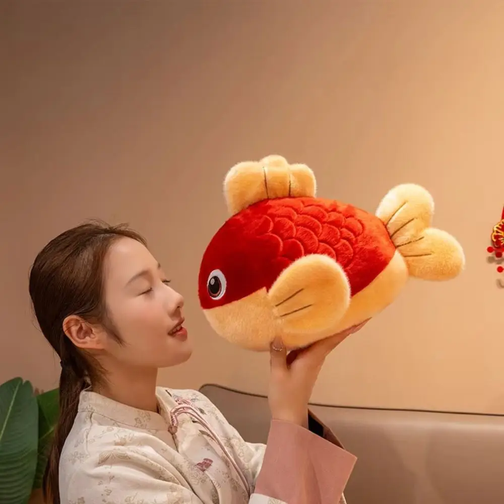 

New Popular Cute Simulated Red Carp Cartoon Captured In Reality Stuffed Koi Material Lucky Red Koi Chinese New Year Gift