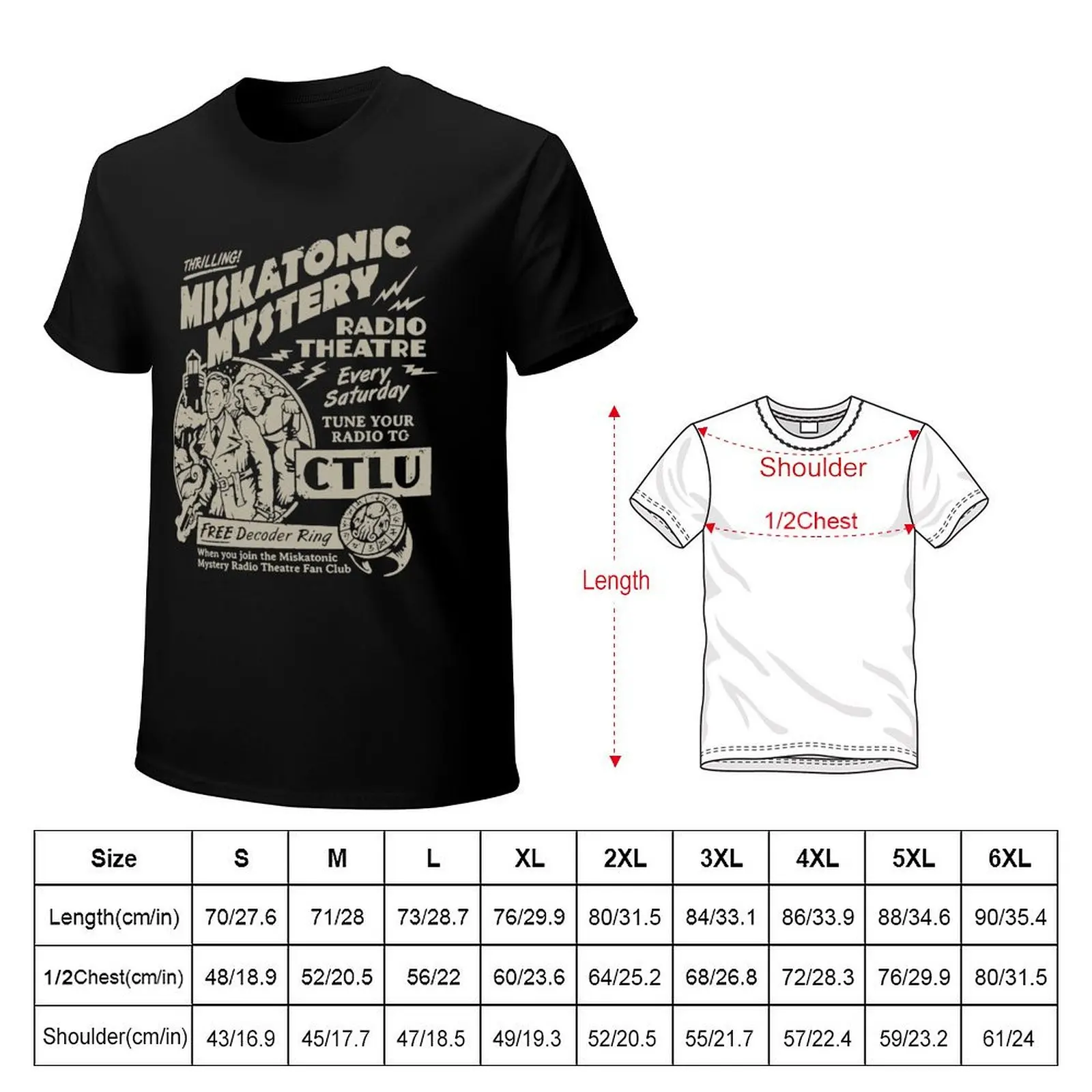 Miskatonic Mystery Radio theatre T-Shirt man t shirt graphic T-Shirt