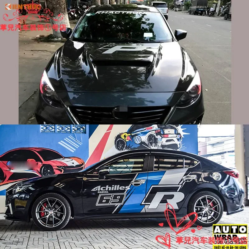 

Автомобильная виниловая наклейка для кузова Mazda 3, спортивная декоративная индивидуальная модная модифицированная пленка, аксессуары