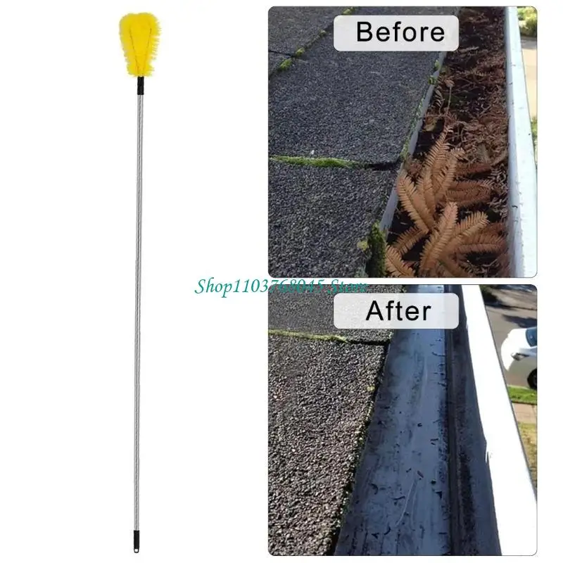 R53F Gutter Cleaner Tool with Flexible Head Poles for Leaf and Dirt Cleaning