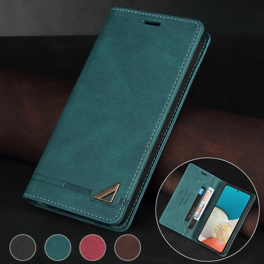 Wallet Card Slot RFID Blocking Magnetic Flip Leather Case For Samsung Galaxy A06 A13 A14 A15 A16 A26 A34 A35 A36 A53 A54 A55 A56