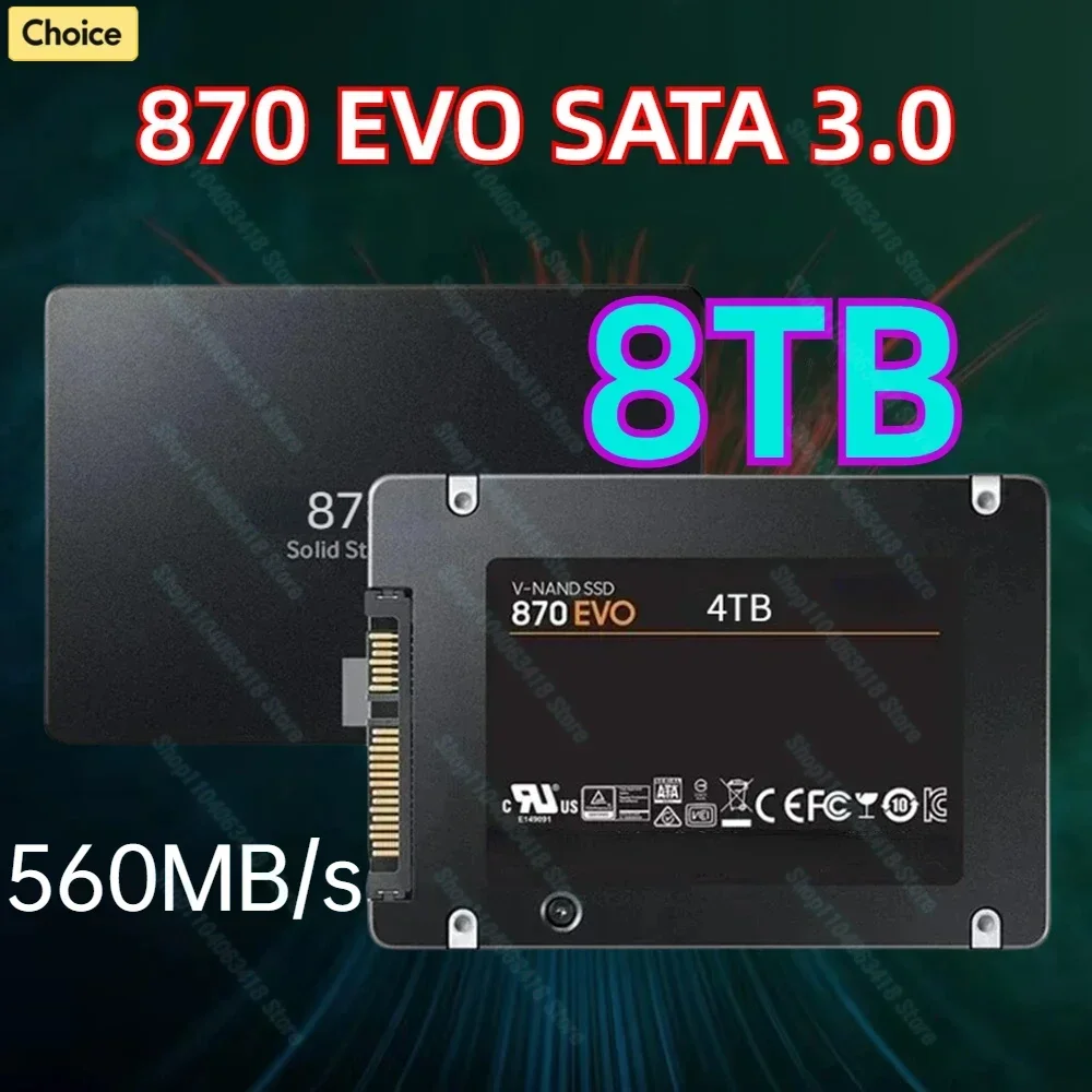 High Speed Original 870EVO 2.5 Inch SATA3 SSD 1TB 2TB 4TB Internal Hard Disk Storage For Notebook Desktop Computer