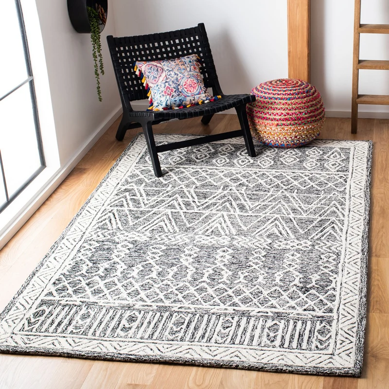 Moroccan Style Living Room Decoration Ethnic Rug Bohemia Rugs for Bedroom Fluffy and Soft Grey Floor Mat Home Plush Study Carpet