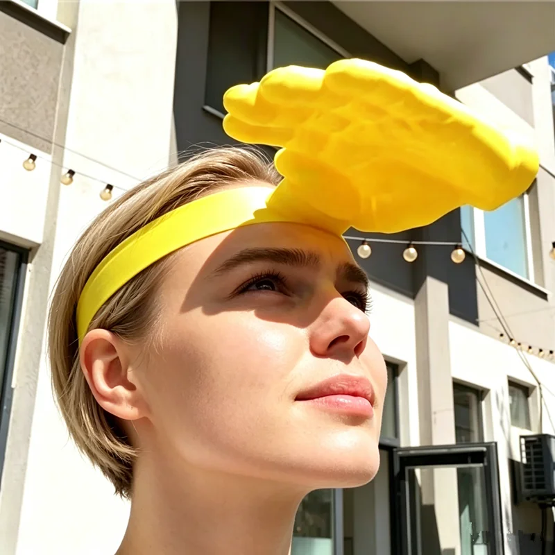 Picture 6: Creative Adjustable Palm Sunshade Hand Cover, Funny Headband Toy, Party Birthday Outdoor Sun Protection Tool
