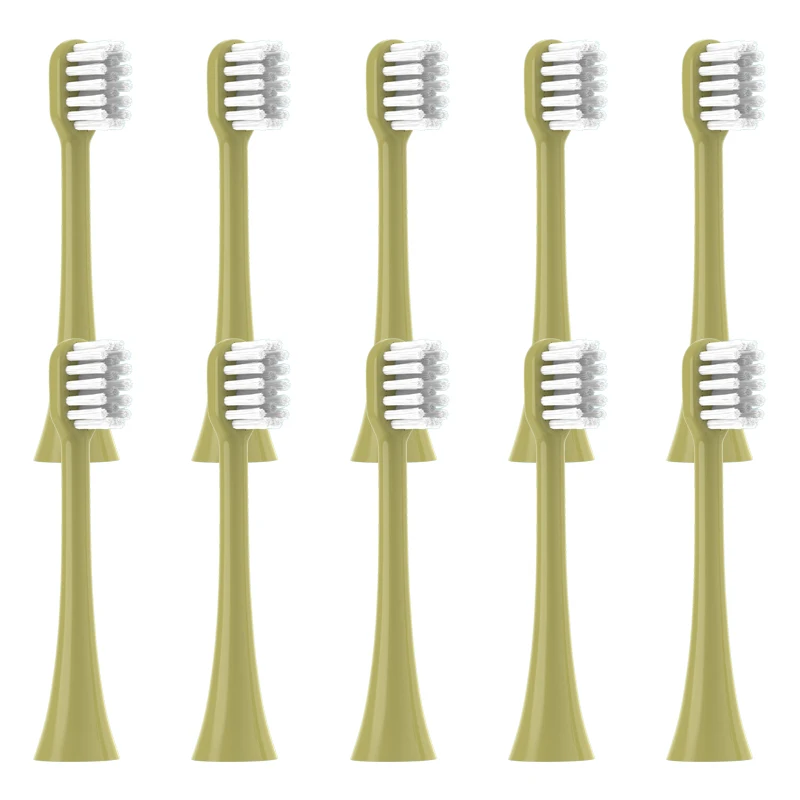 Cabezales de repuesto para cepillo inteligente ROAMAN T10, T10S, T3, T5, verde aguacate, 10 piezas