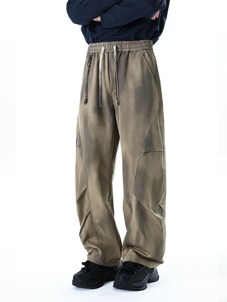 

Мужские повседневные камуфляжные брюки MMOPTOP свободного кроя с прямым силуэтом, окрашенные, в американском стиле, осенние, из полиэфирного волокна