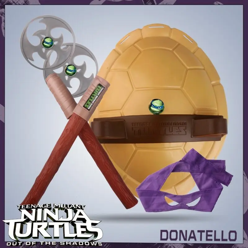 Teenage Mutant Ninja Turtles Cosplay Costume Set Mask Headband Turtle Shell Weapon Accessories For Kids Role Play Birthday Gift