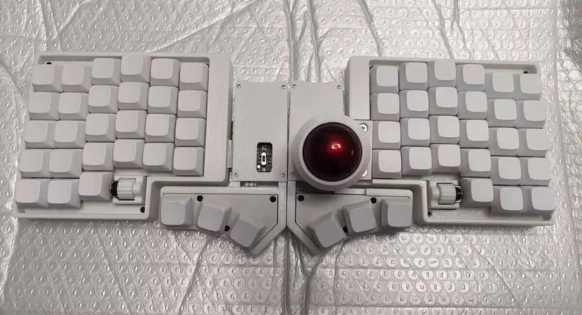 NEW CCK-BALL Freely Adjustable Angle Split Trackball Keyboard Custom36/46 ZMK/QMK with Scroll Wheel Gamers DIY MX Switch Teclado