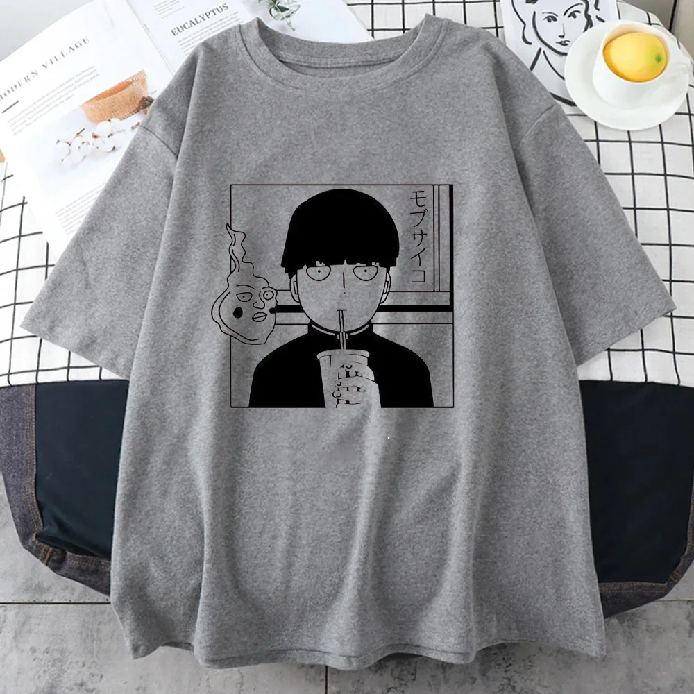 Funny Mob Psycho 100 Graphic Printed T-Shirt Men's and Women's Summer Loose High Quality T-Shirt Tops 71833 view 4