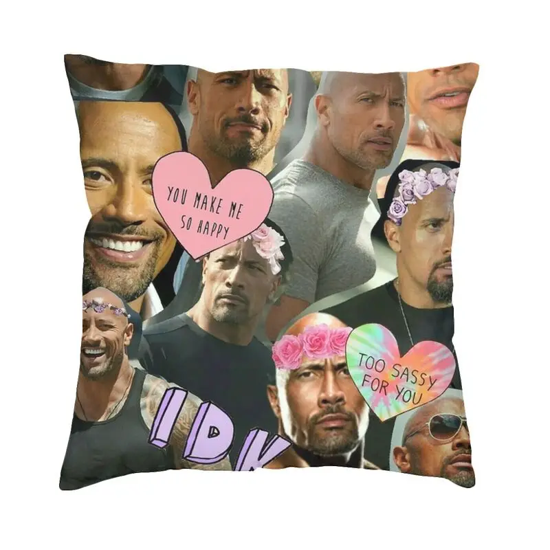 Dwayne The Rock Johnson Cushion Covers Sofa Home Decor Square Throw Pillow Cover 45x45