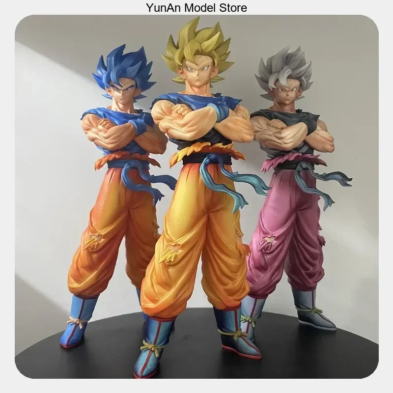 

Anime Figure Model Statue Collection Desktop 32cm Dragon Ball Super Saiyan Goku First Time Arms Crossed Standing Pose