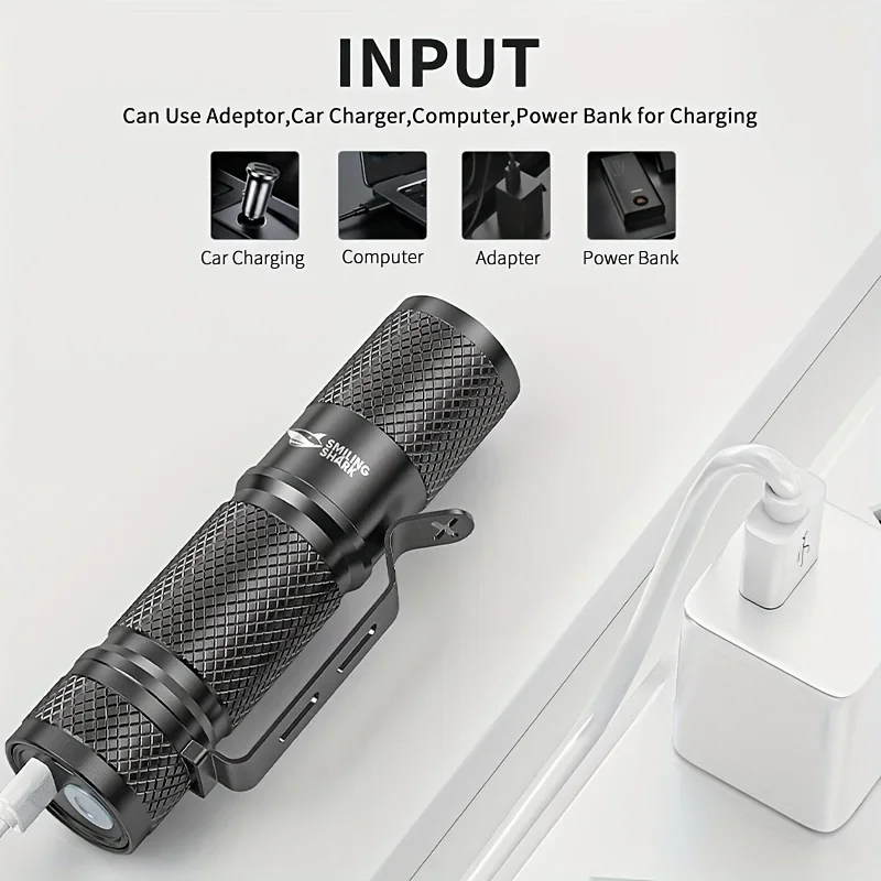 New Ultra Powerful Flashlight LED Mini Tactical Zoom Flashlight USB Rechargeable High Power EDC Torch Metal Pen Clip Hand Lamp