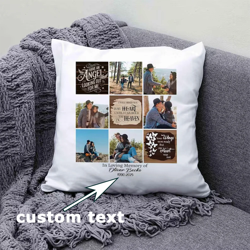 

Custom Photo Pillow Double Sided Print Wedding Design Decorative Throw Pillow Personalized Housewarming Gift Soft Cushion